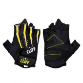 Перчатки для фитнеса CLIFF FG-006, чёрно-жёлтые, р.2XS