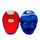 Лапы боксерские CLIFF ULI-3078, Shock padding, FLEX, изогнутые, сине-красные