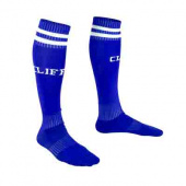 Гетры футбольные CLIFF F21, полиэстер, р.24-28 (38-44), синие с белыми полосами