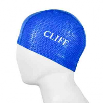 Шапочка для плавания CLIFF силиконовая с лайкрой  PU7D, синяя