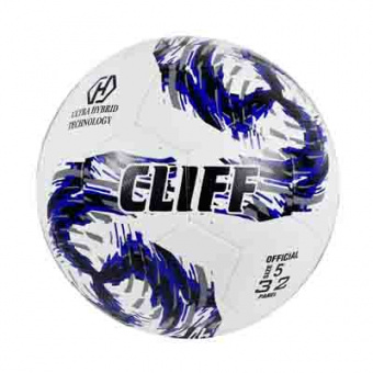 Мяч футбольный CLIFF #11, 5 размер, PU Hibrid Microfiber, бело-серо-синий